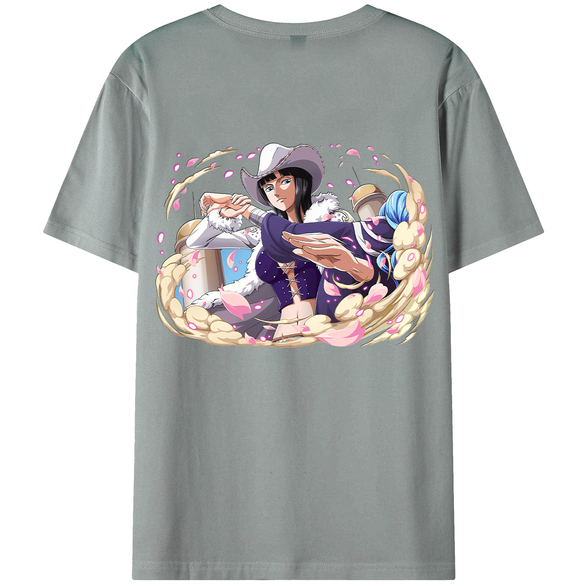ワンピース ニコ・ロビン ONE PIECE Nico Robin 綿100％ メンズ半袖Tシャツ（バックプリント） 通気性